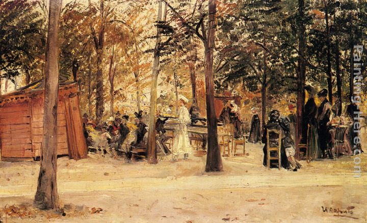 A Puppet Show in a Park painting - Ulisse Caputo A Puppet Show in a Park art painting